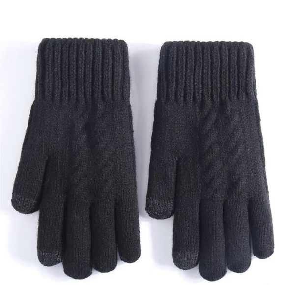 Gloves for winter double layer touch screen black - Picture 1 of 5